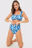 Abstract Print High Waisted Bikini Bottoms