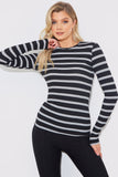 Striped Ribbed Long Sleeve Top