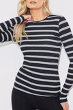 Striped Ribbed Long Sleeve Top