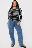 Striped Ribbed Long Sleeve Top