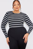 Striped Ribbed Long Sleeve Top
