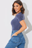 Short Sleeve Double Layer Slinky Bodysuit