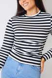 Striped Ribbed Long Sleeve Top