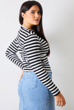 Striped Ribbed Long Sleeve Top