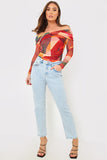 Abstract Twist Detail Mesh Bodysuit