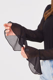 Wrap Front Flared Cuff Bodysuit