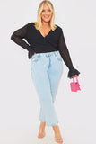 Wrap Front Flared Cuff Bodysuit