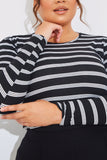 Striped Ribbed Long Sleeve Top