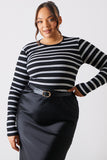 Striped Ribbed Long Sleeve Top