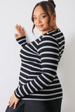 Striped Ribbed Long Sleeve Top