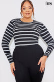 Striped Ribbed Long Sleeve Top
