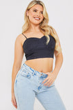 Polka Dot Print Cupped Crop Top