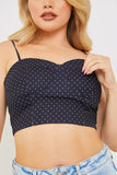 Polka Dot Print Cupped Crop Top