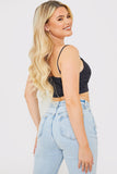 Polka Dot Print Cupped Crop Top