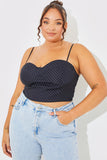 Polka Dot Print Cupped Crop Top