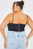 Polka Dot Print Cupped Crop Top