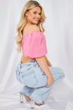 Chiffon Bandeau Balloon Sleeve Top