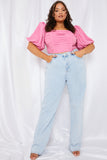 Chiffon Bandeau Balloon Sleeve Top