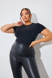Short Sleeve Double Layer Slinky Bodysuit