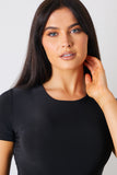 Short Sleeve Double Layer Slinky Bodysuit