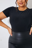 Short Sleeve Double Layer Slinky Bodysuit