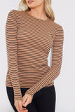 Striped Ribbed Long Sleeve Top