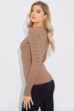 Striped Ribbed Long Sleeve Top