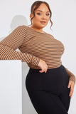 Striped Ribbed Long Sleeve Top