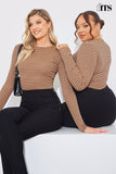 Striped Ribbed Long Sleeve Top