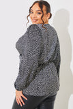 Animal Print Woven Wrap Blouse
