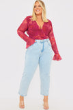 Wrap Front Flared Cuff Bodysuit