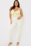 Textured Knot Detail Strappy Bodysuit