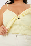 Textured Knot Detail Strappy Bodysuit