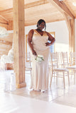 Light Gold Satin Twist Back Maxi Dress